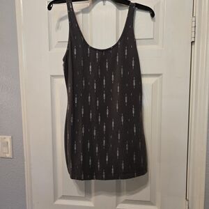Maurices Charcoal Scoop Neck Tank with Subtle Geometric Print